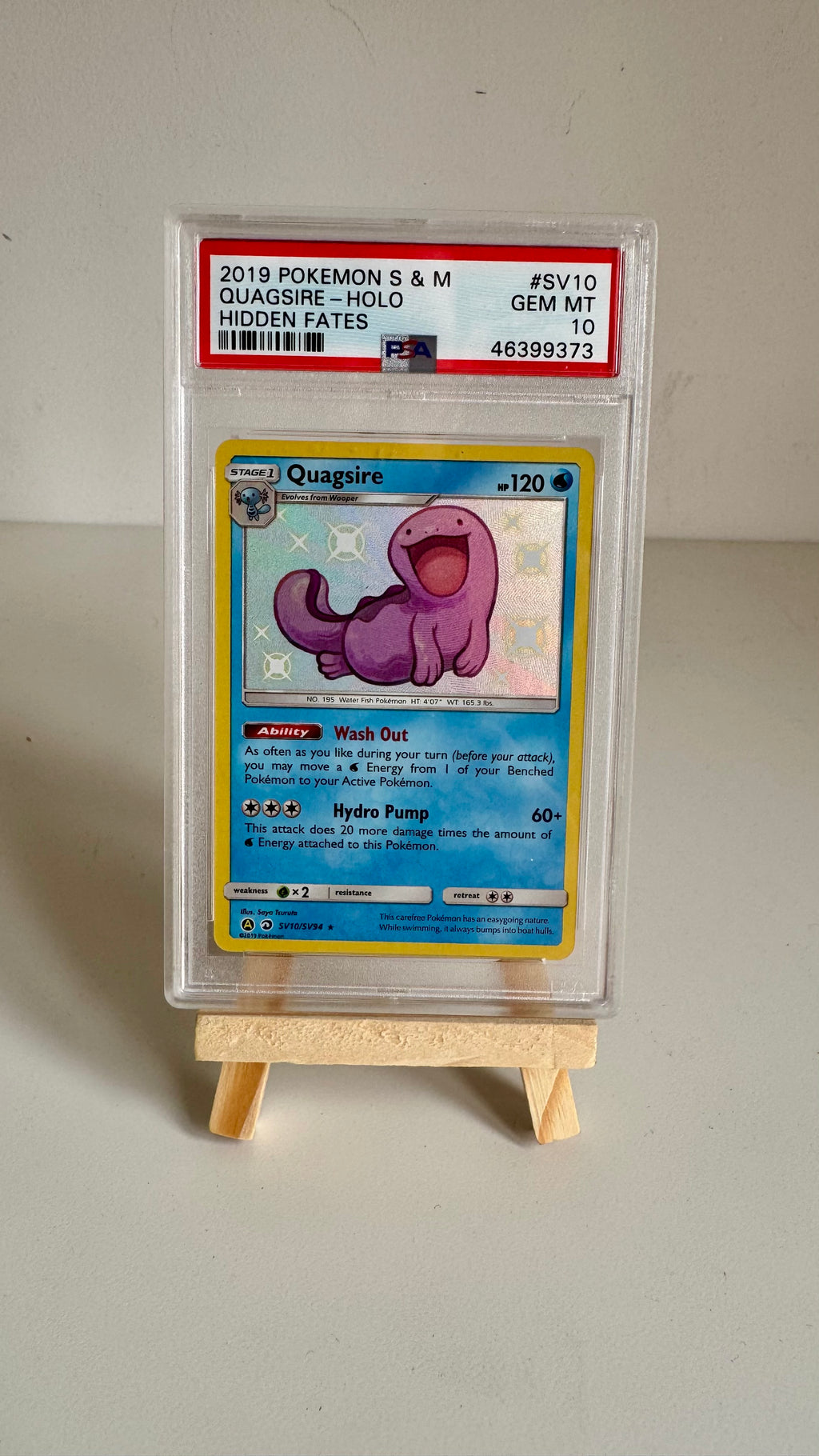 Quagsire #SV10/SV94 - Hidden Fates Shiny Vault - PSA 10 GEM MINT - 2019 Pokémon