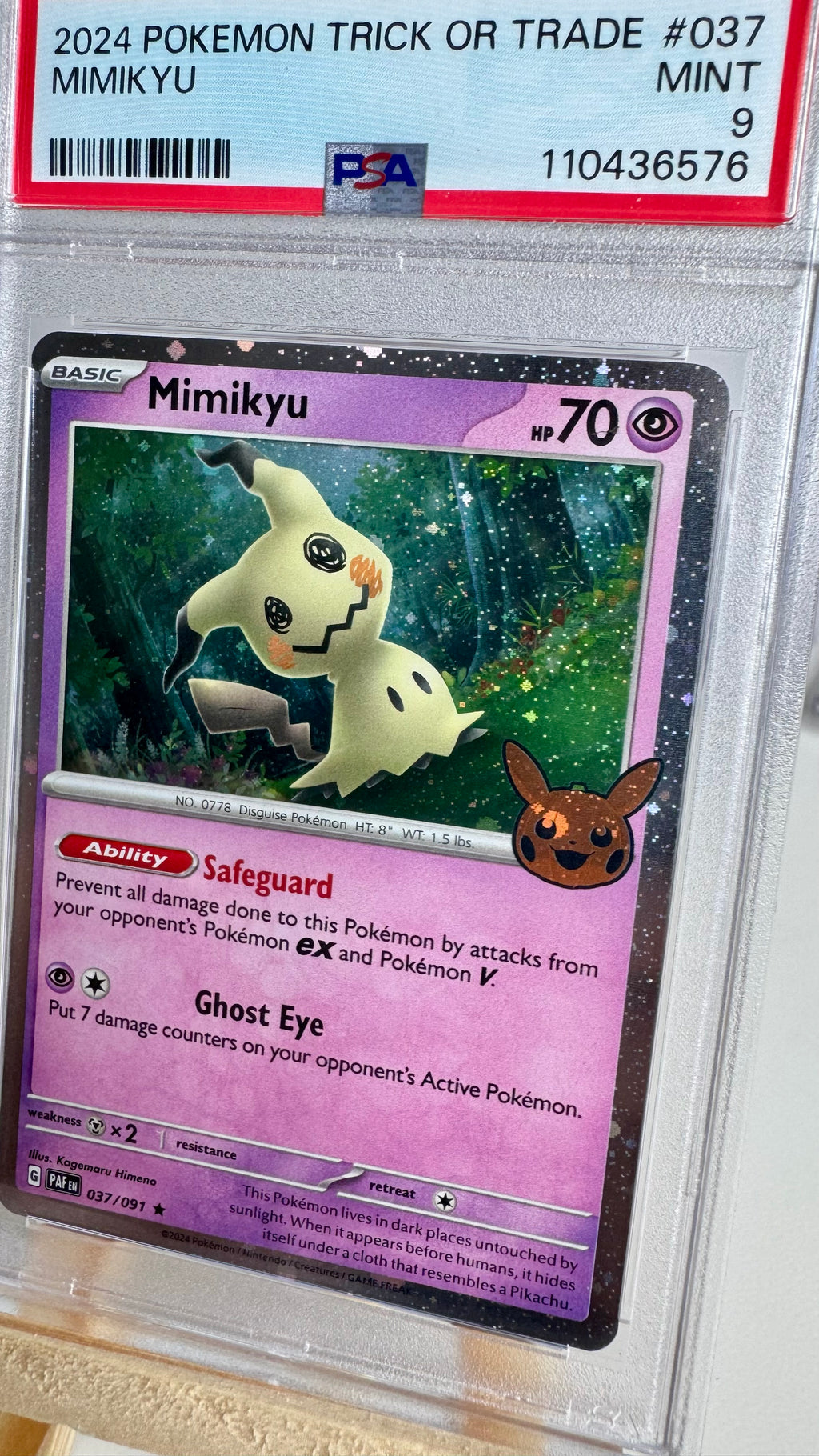 Mimikyu #037 - Trick or Trade 2024 - PSA 9 MINT - Pokémon