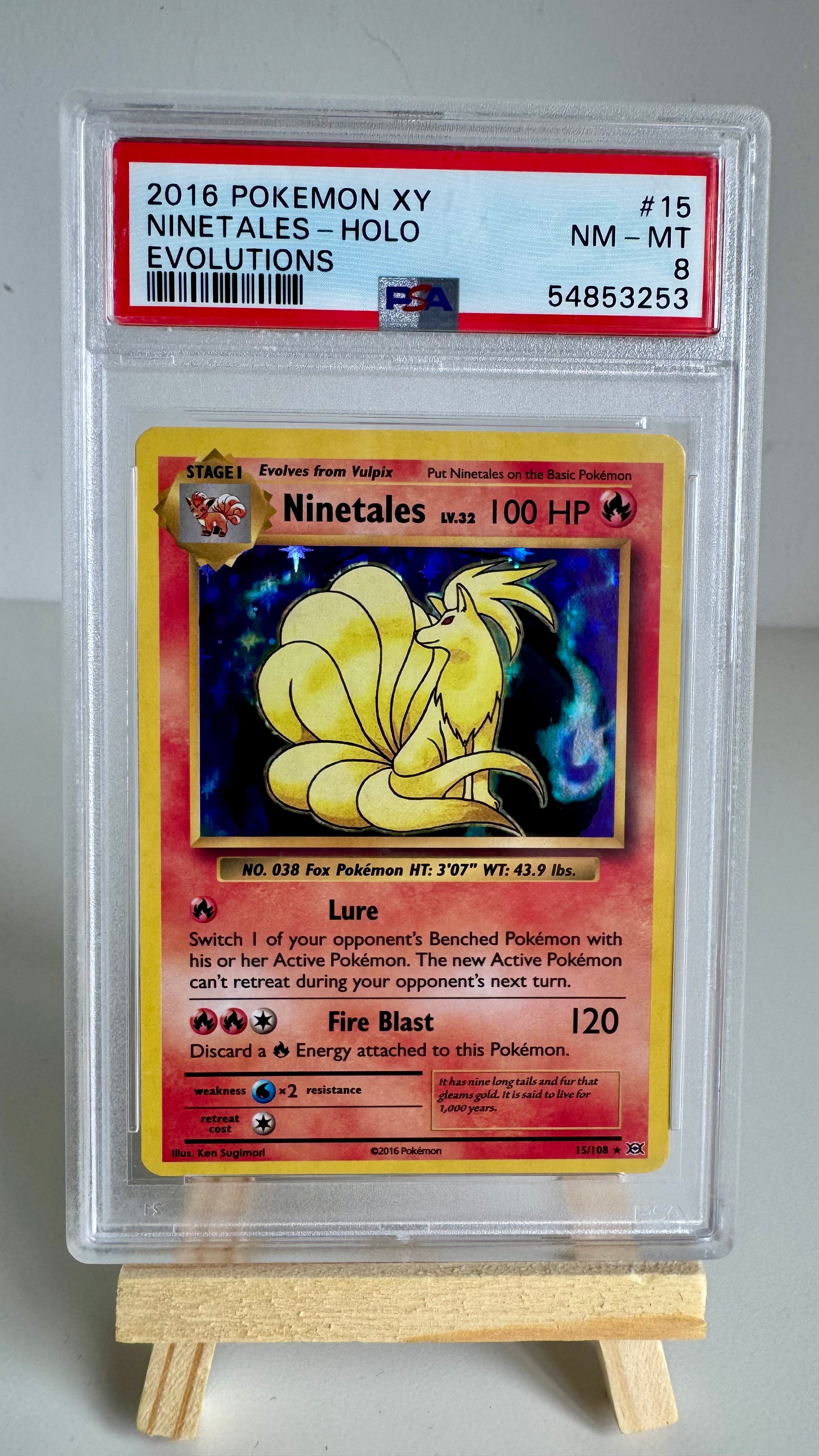Ninetales #15/108 - XY Evolutions Holo - PSA 8 NM-MT - 2016 Pokémon