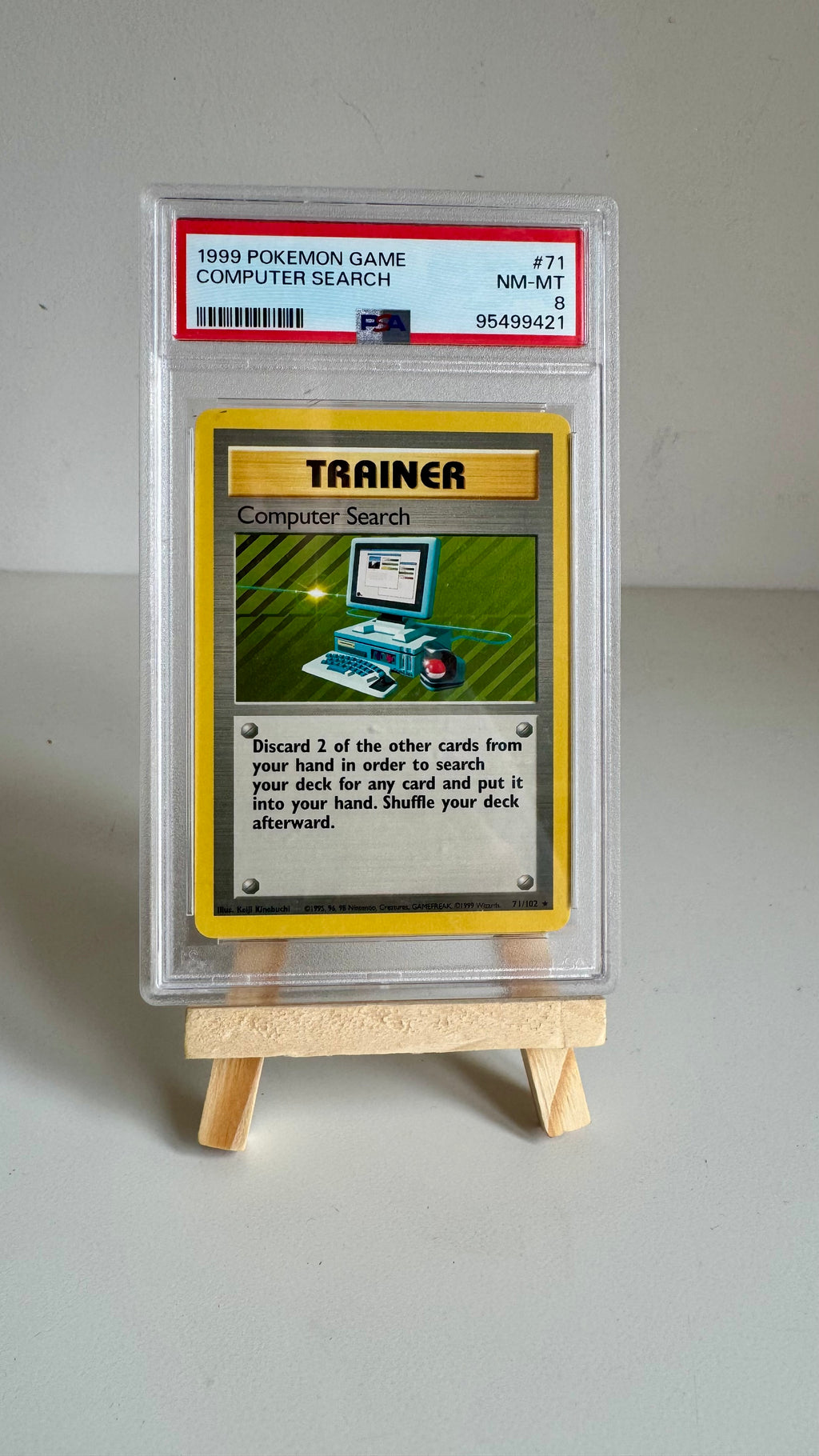 Computer Search #71/102 - 1999 Base Set Trainer - PSA 8 NM-MT - Pokémon