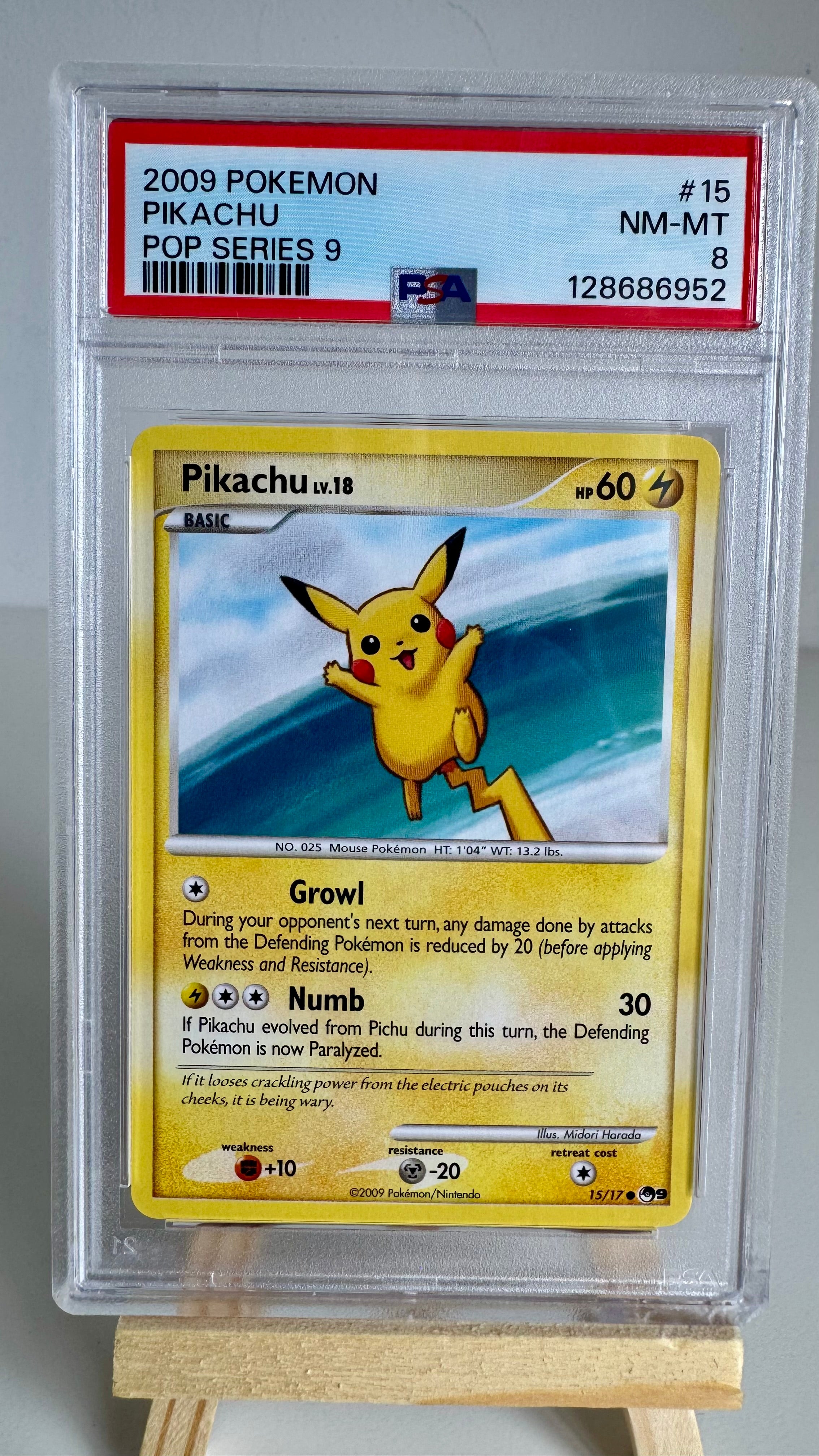 Pikachu #15/17 - POP Series 9 - PSA 8 NM-MT - 2009 Pokémon