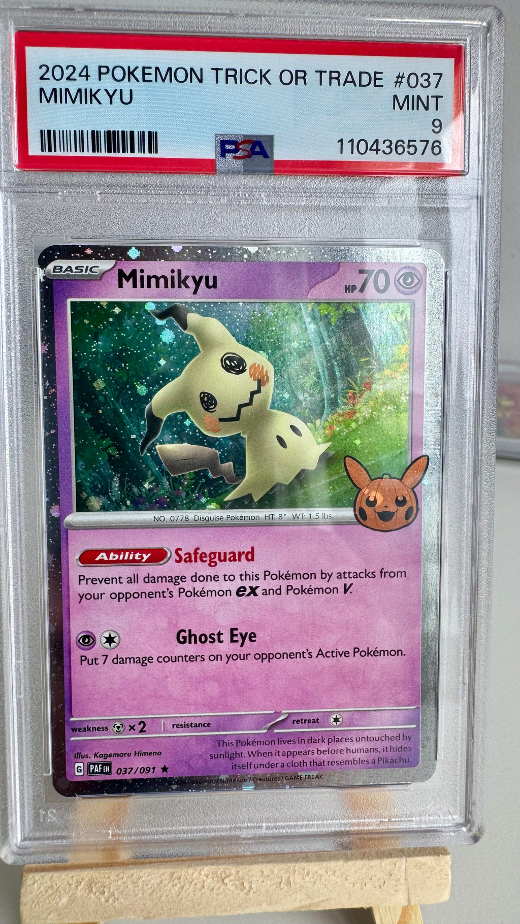 Mimikyu #037 - Trick or Trade 2024 - PSA 9 MINT - Pokémon